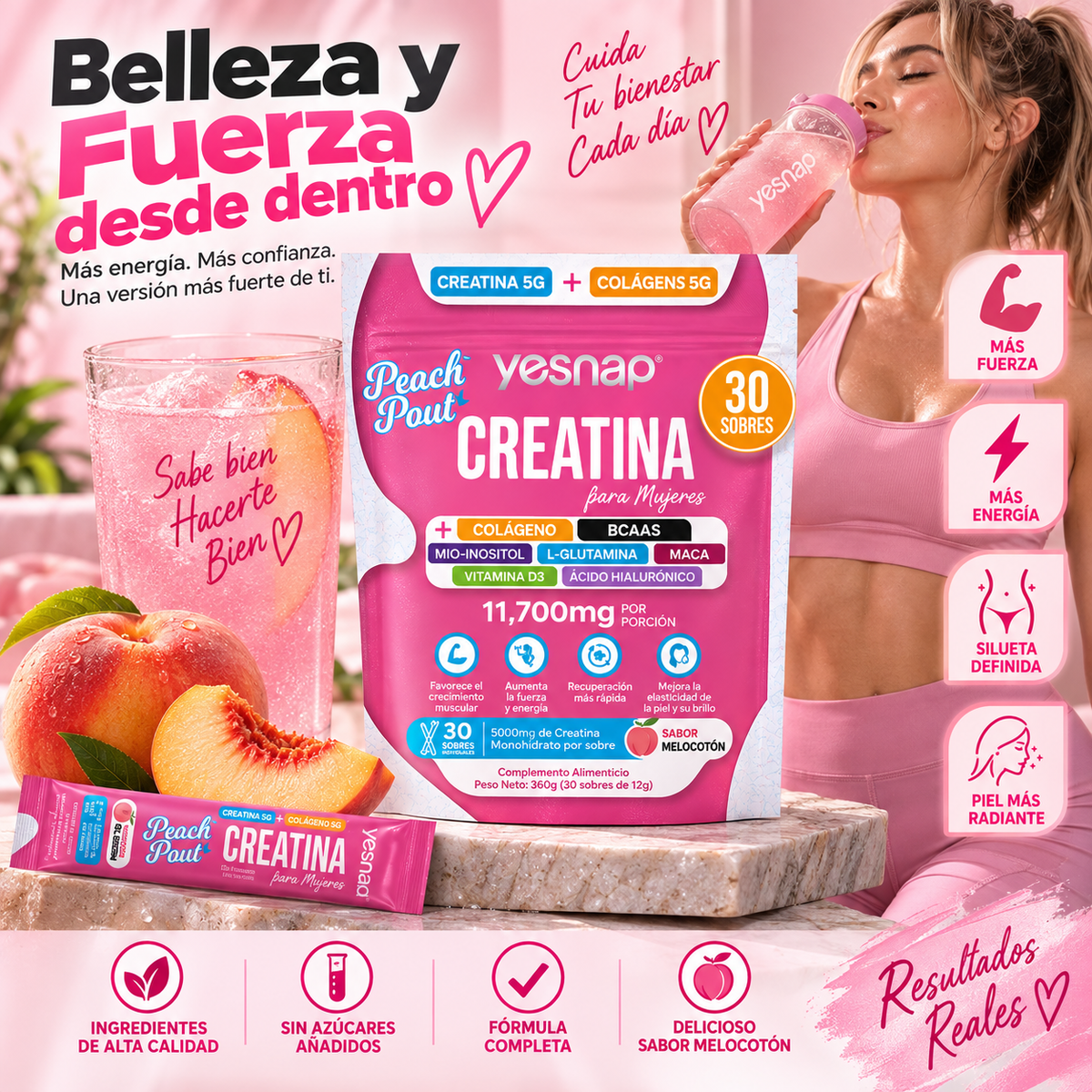 Creatina Monohidratada y Colágeno