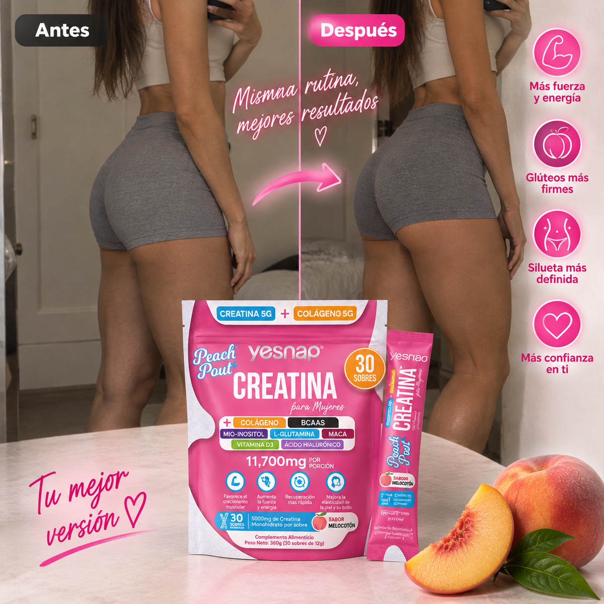 Creatina Monohidratada y Colágeno
